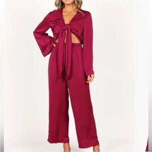 NEW SNDYS. X REVOLVE Pluto Jumpsuit Magenta Pink Purple Size XL Wedding Guest XL